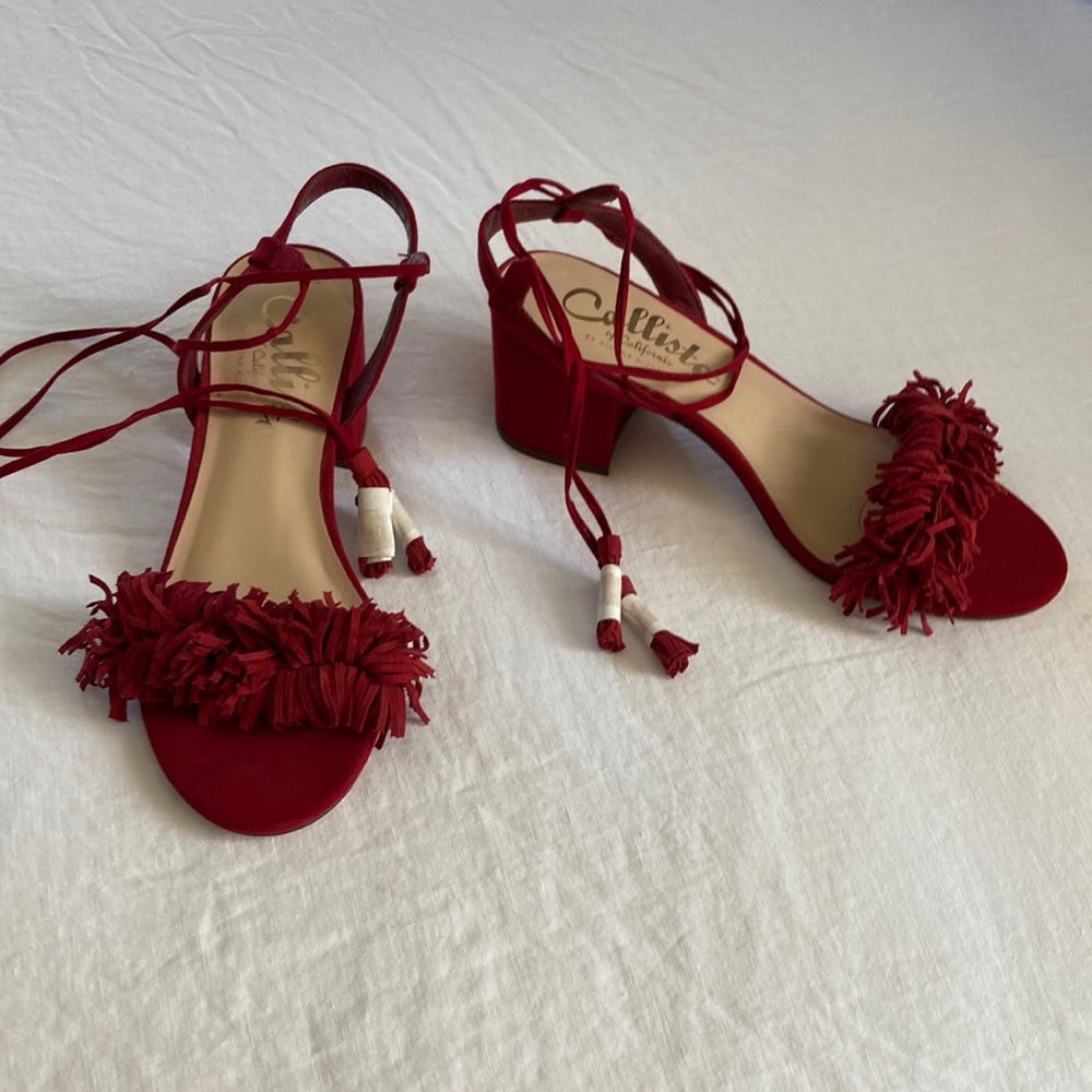 Callisto of California red size 7 suede sandals